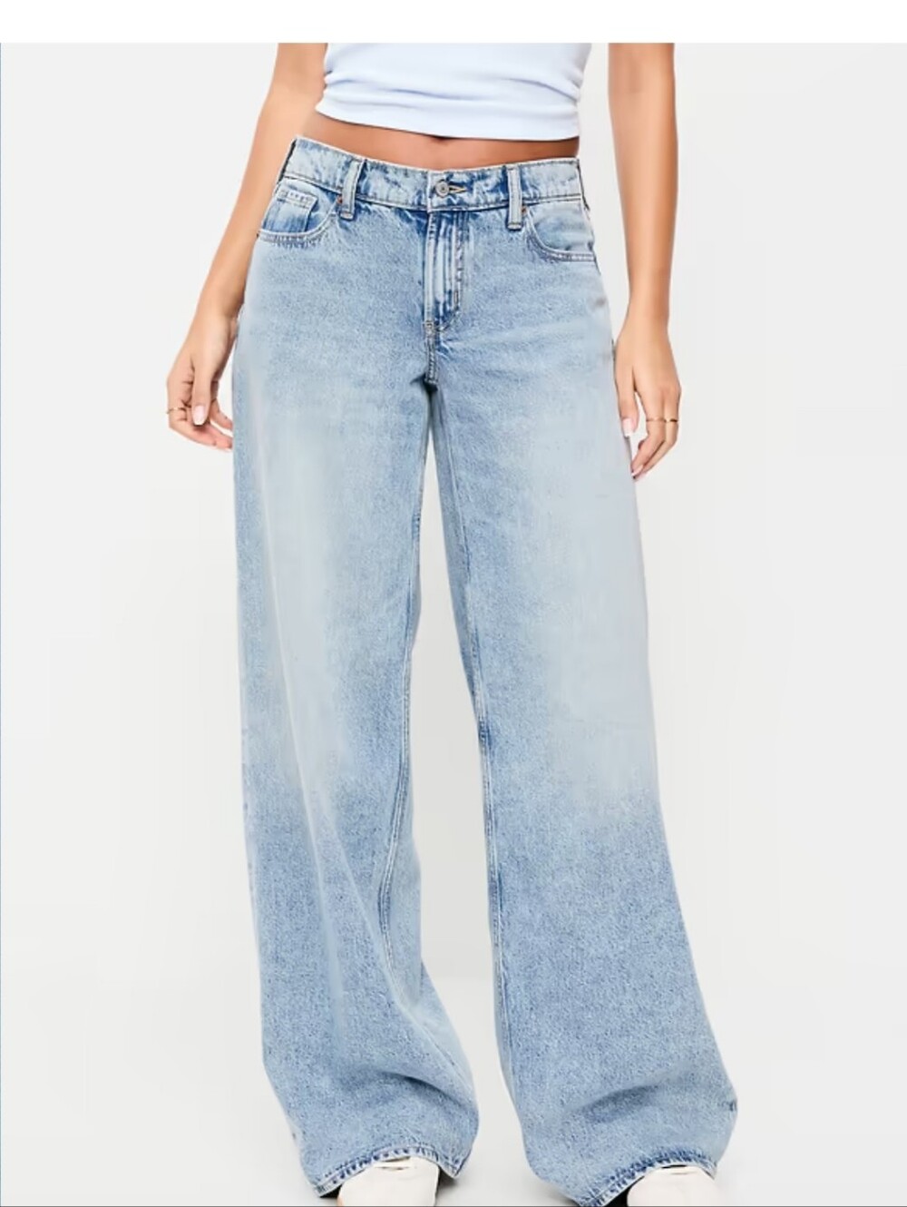 NWT BCBGereation wide leg baggy mid rise blue jeans size 3/26